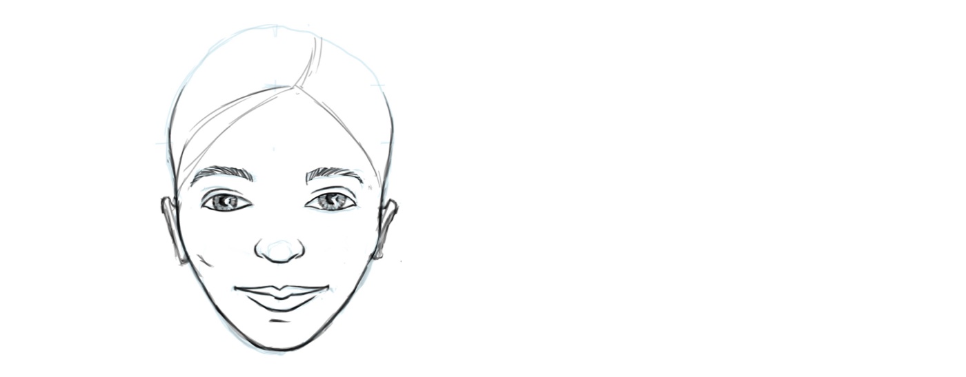 how to draw female hair step by step