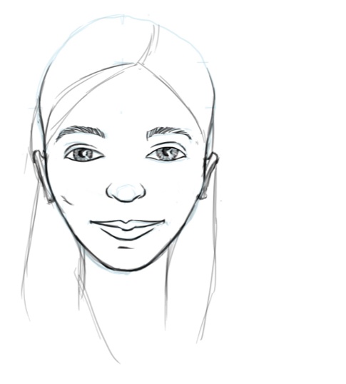 female face drawing template