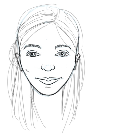 how to draw female hair from the side