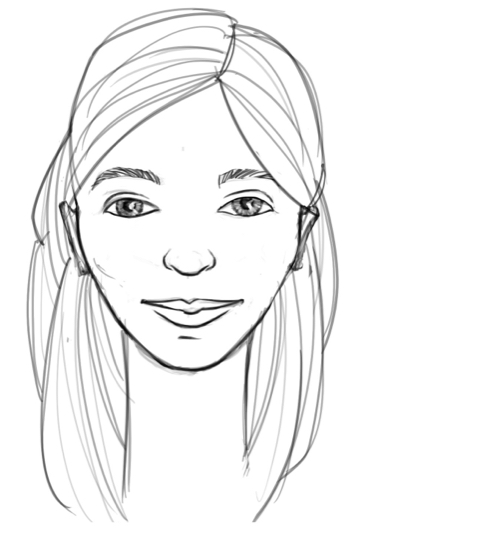 Je vais faire un dessin du visage comme portrait de femme ou dessin facile  visage par fajadesign
