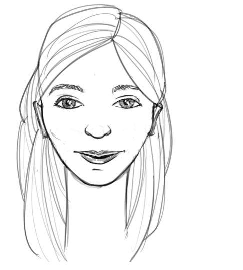 how to draw a female face easy