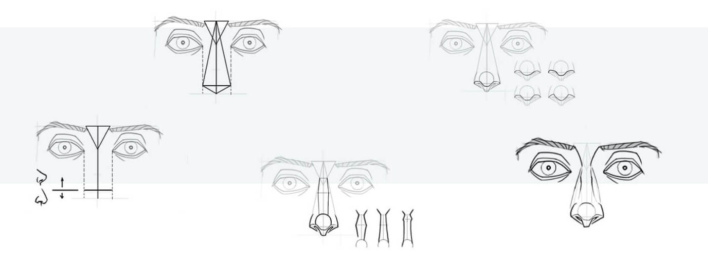 鼻の描き方 ステップごとに解説