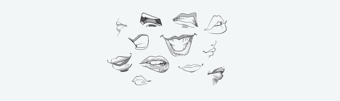 Estudo de boca realista.  Desenhos boca, Desenho de pessoas